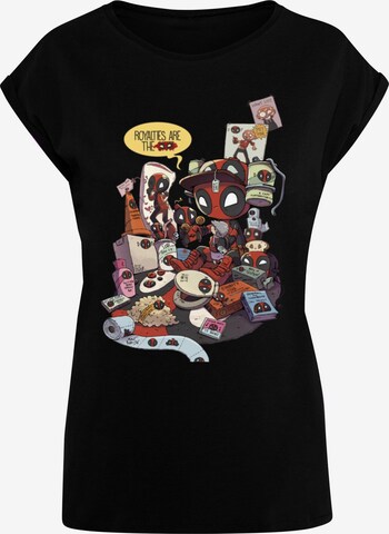 ABSOLUTE CULT Shirt 'Deadpool - Merchandise Royalties' in Black: front