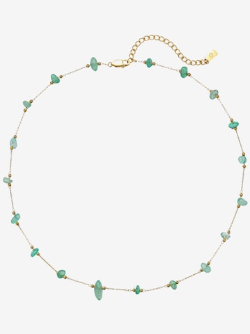Hey Happiness Halsband 'Green Aura' i guld: framsida