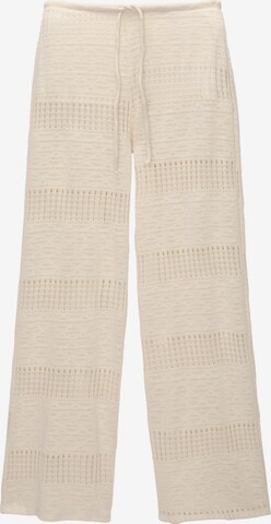 Pull&Bear Zvonové kalhoty Kalhoty – béžová: přední strana