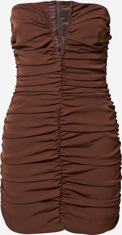 Misspap Dress in Brown: front