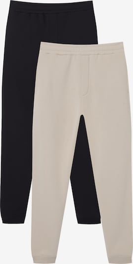 Pull&Bear Spodnie w kolorze nakrapiany beż / czarnym, Podgląd produktu