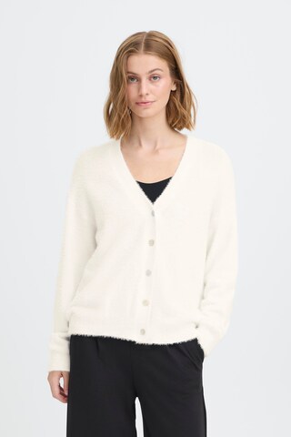 ICHI Knit Cardigan 'IHBrula' in White: front