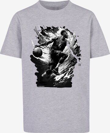 T-Shirt 'Basketball Splash Sport' F4NT4STIC en gris : devant