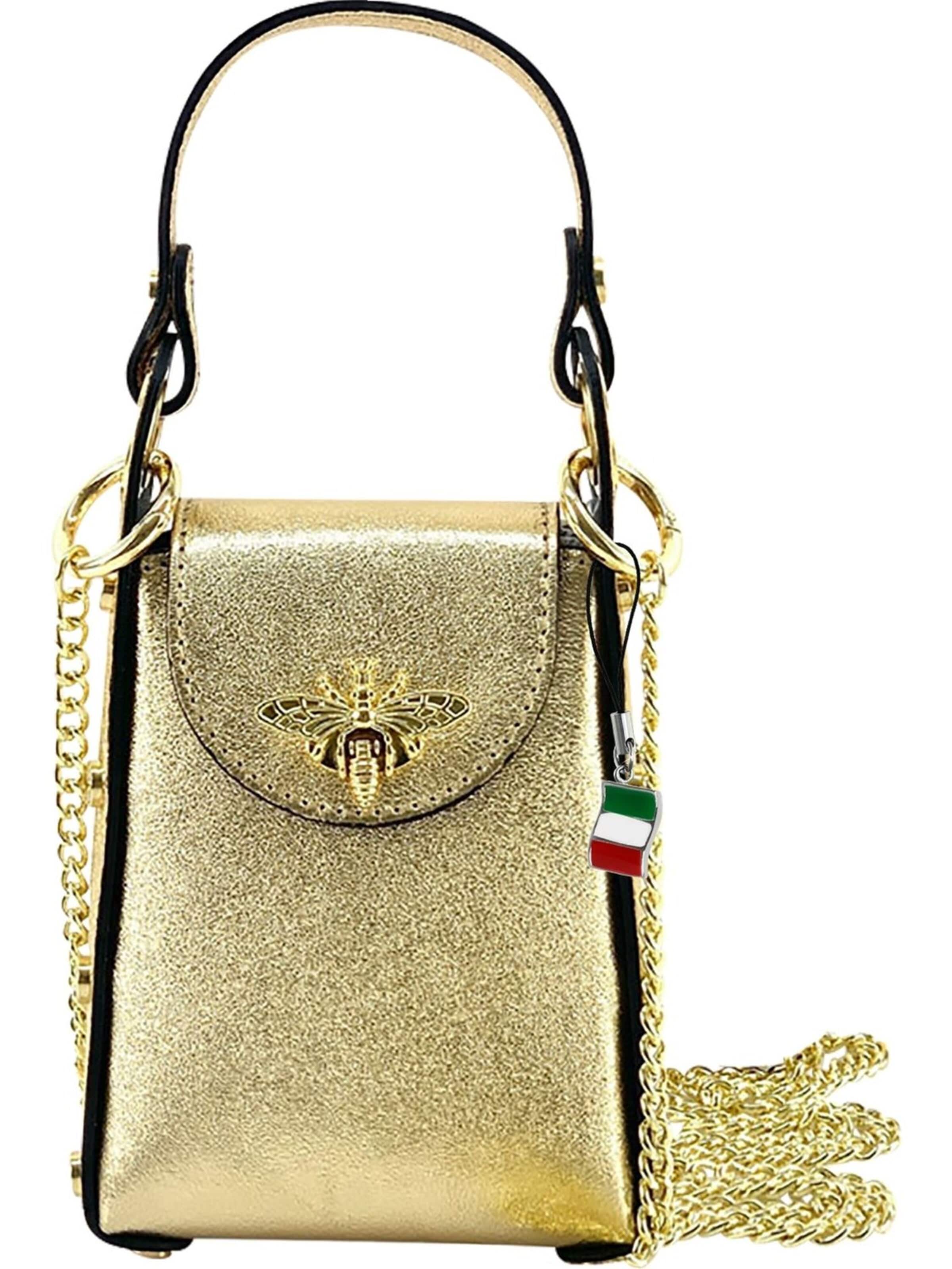 Borsa a spalla di Florence in oro: frontale