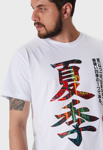 Oldskull Shirt 'Asian Kanji Street' in Wit