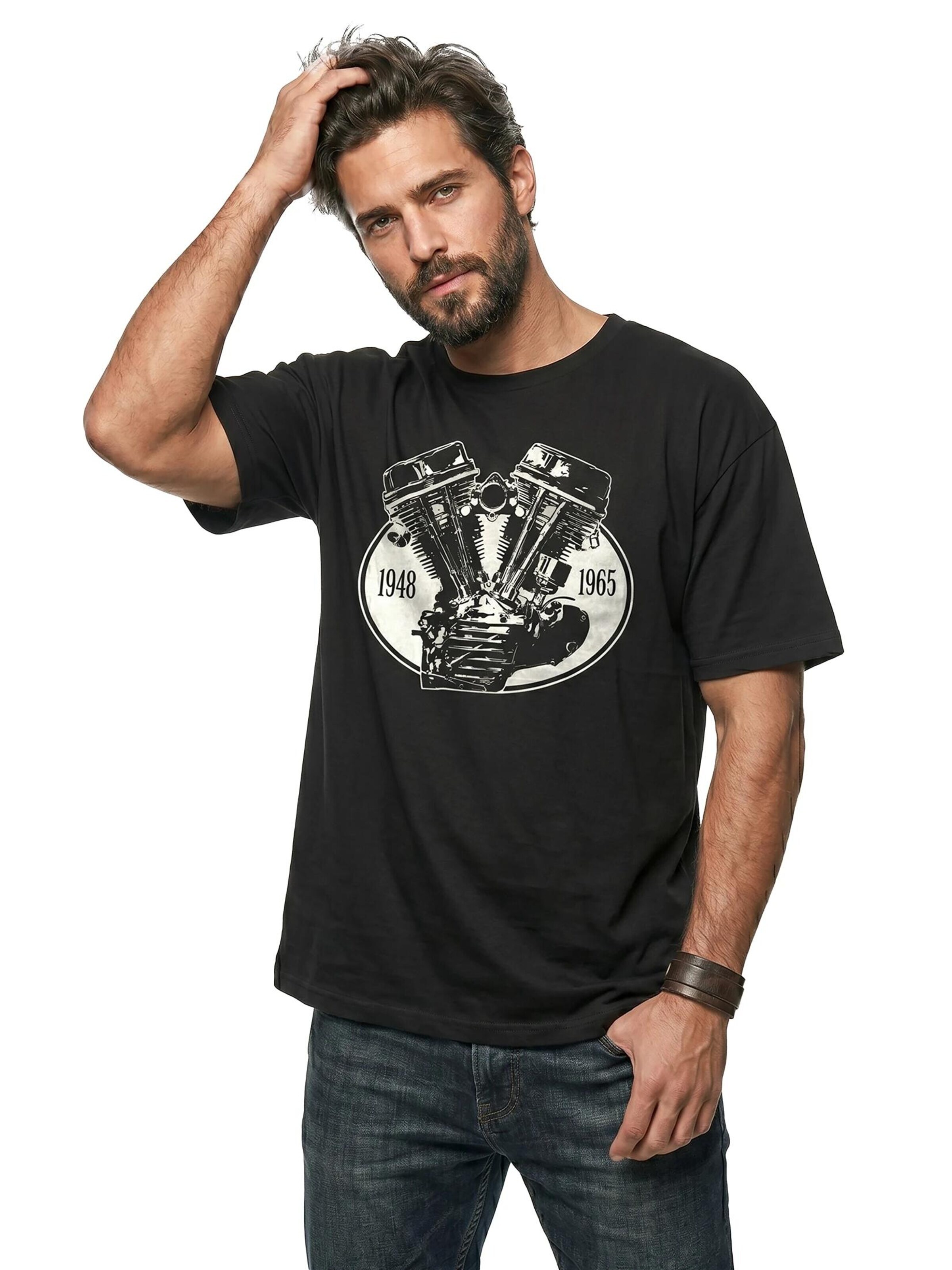 MAKAYA Shirt 'Panhead' in Black