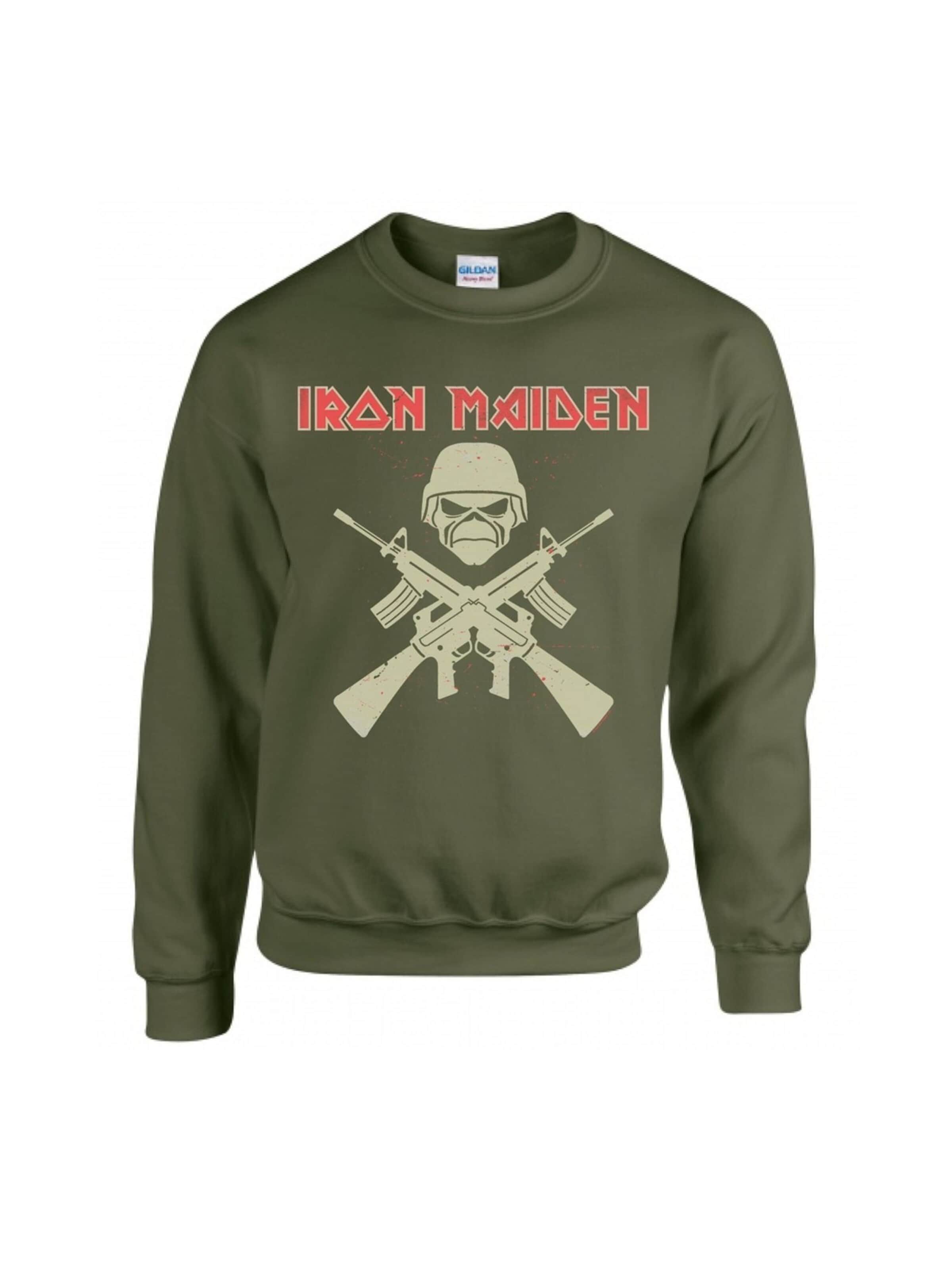Felpa 'Eddie Soldier' di Iron Maiden in verde: frontale