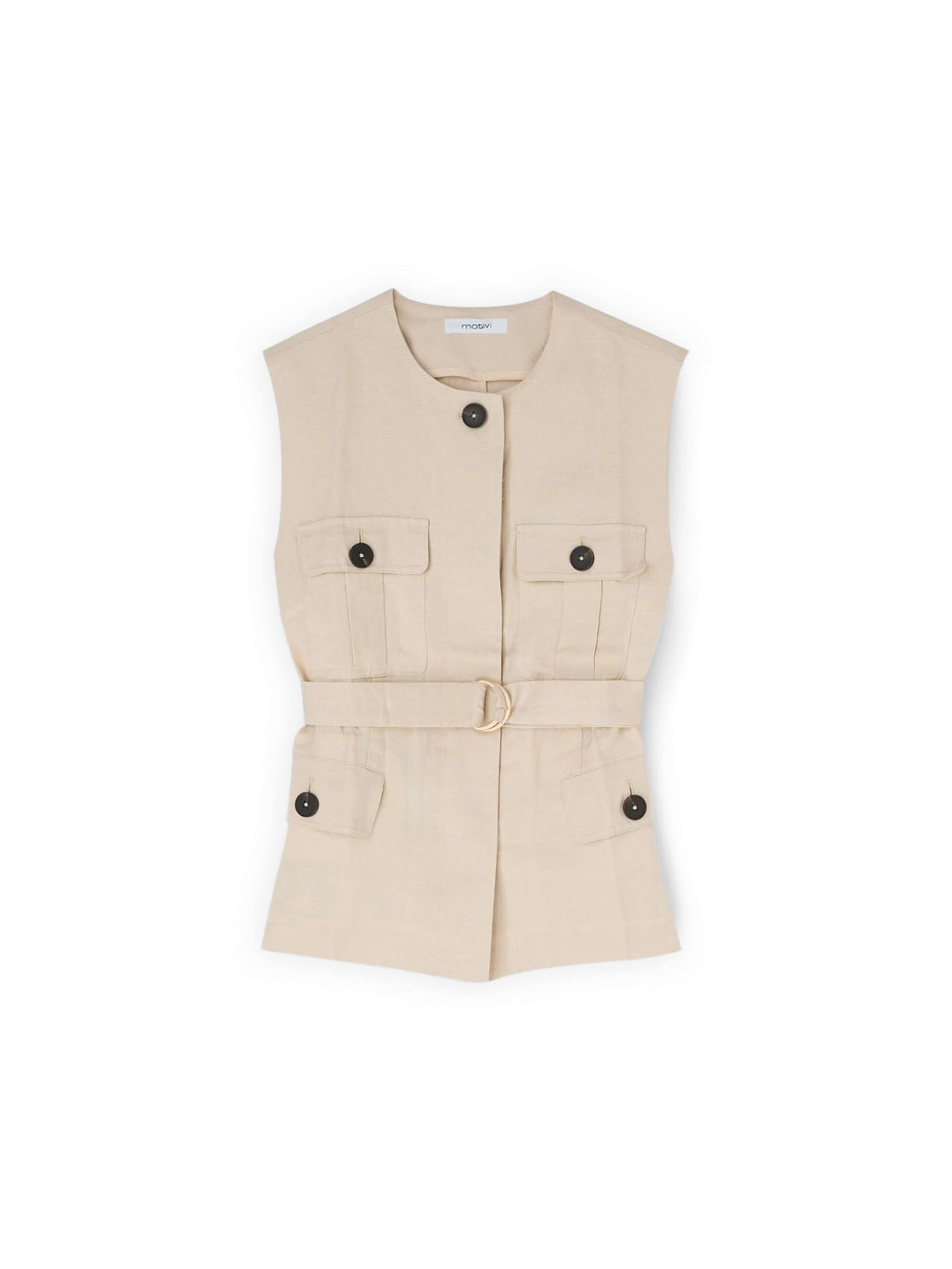 Gilet da completo di MOTIVI in beige: frontale