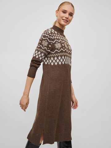 VILA Knitted dress 'Ril' in Brown