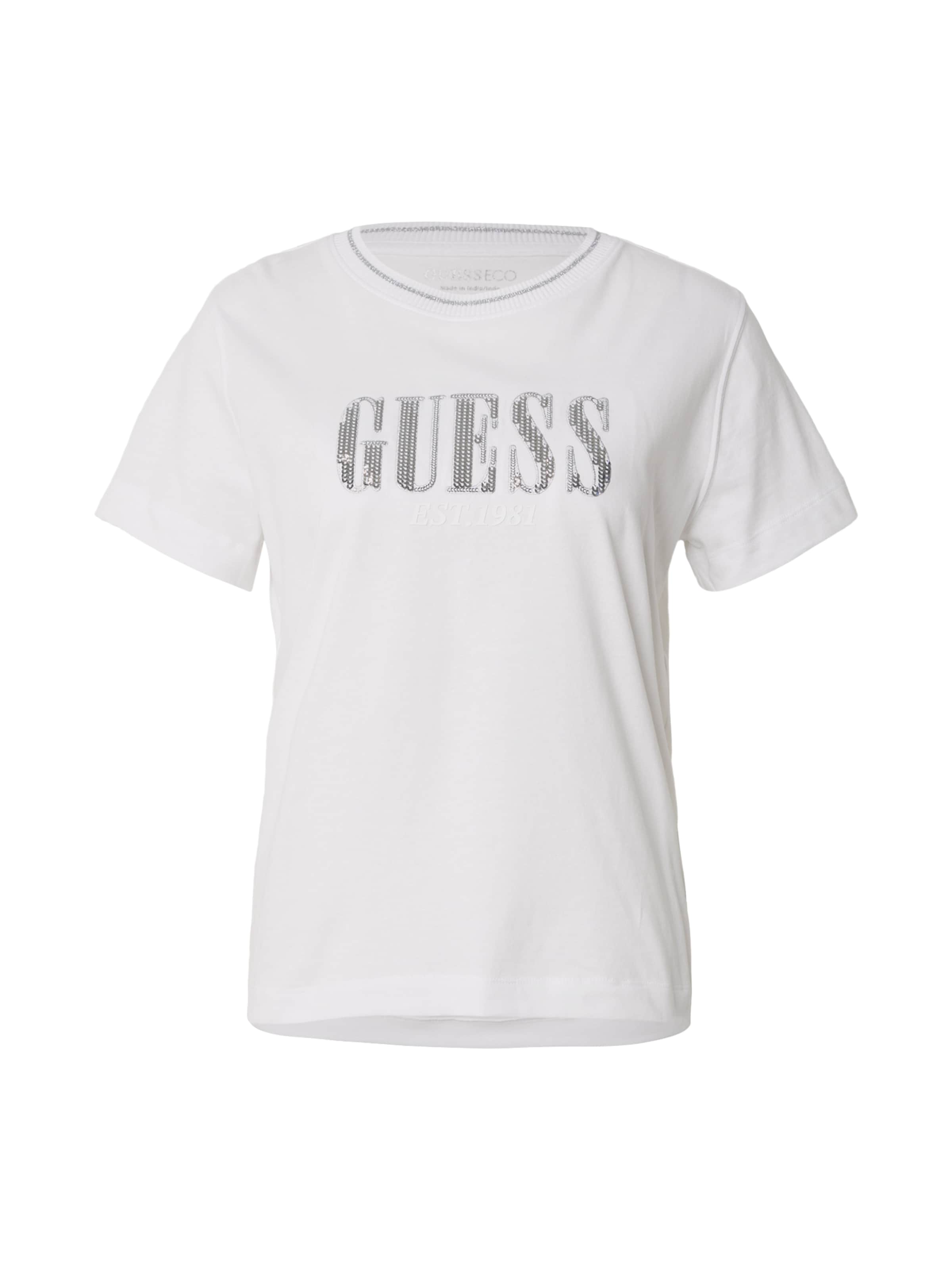 GUESS - Camiseta en blanco: frente