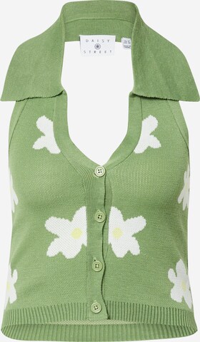 Daisy Street Knitted Top in Green: front