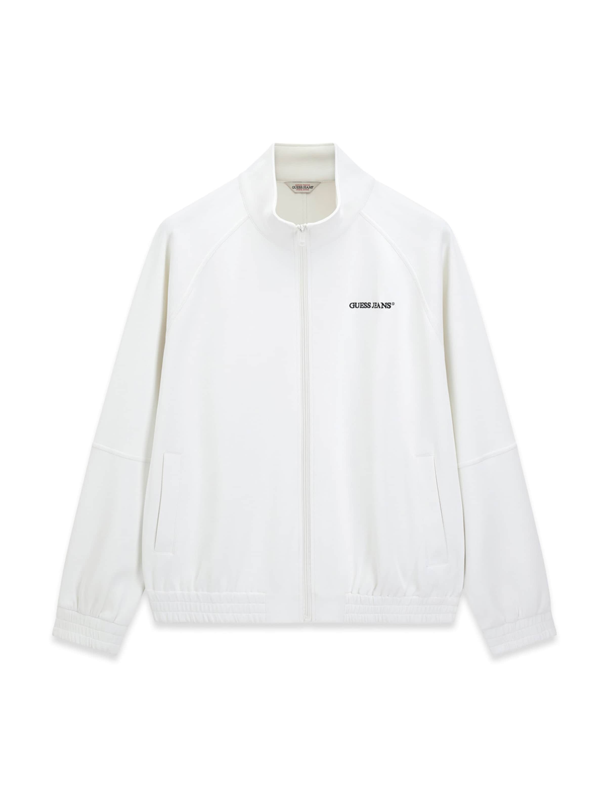 GUESS JEANS Sweatjacka i vit: framsida