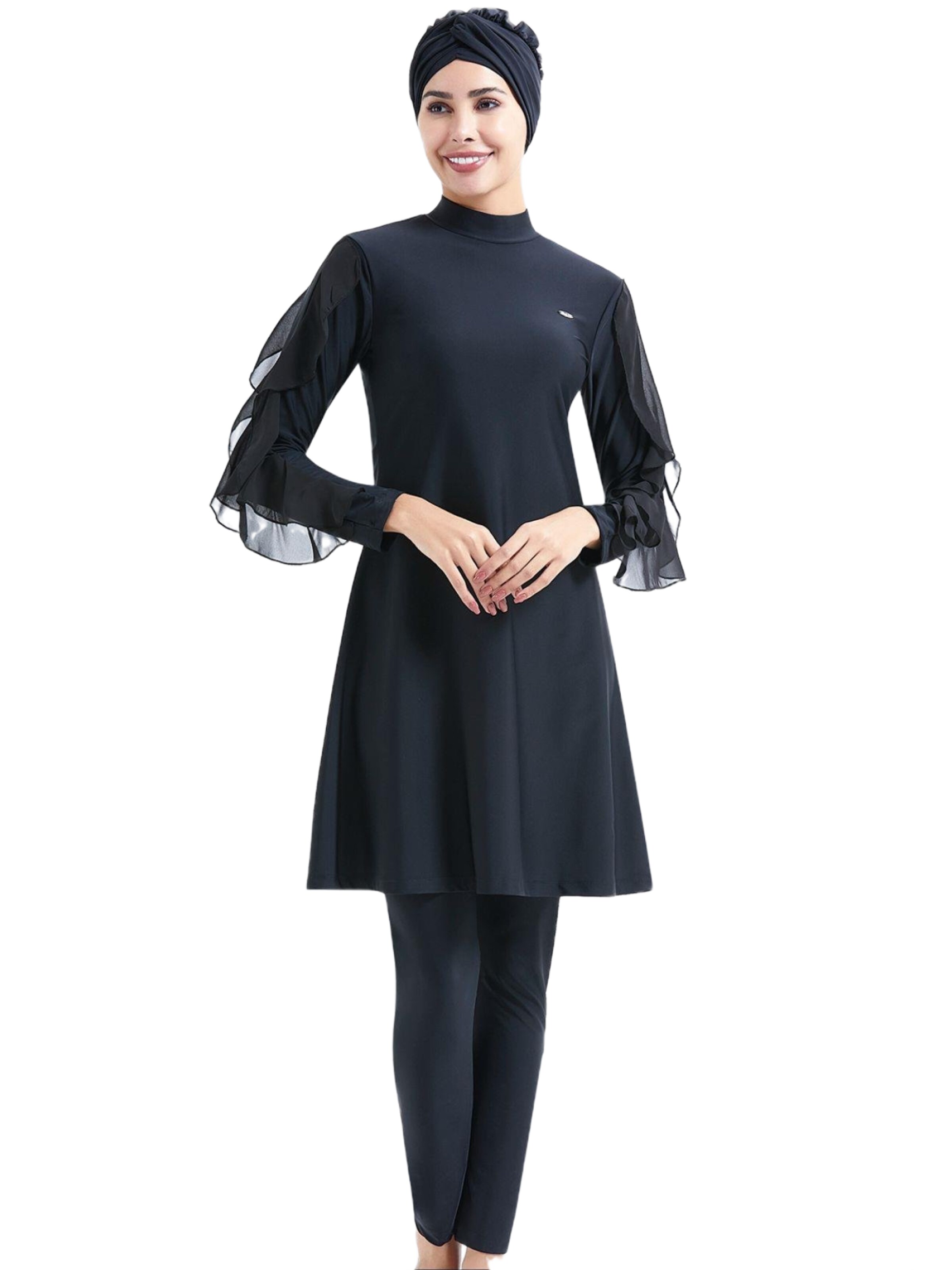 C&City Badpakjurk in Zwart: voorkant