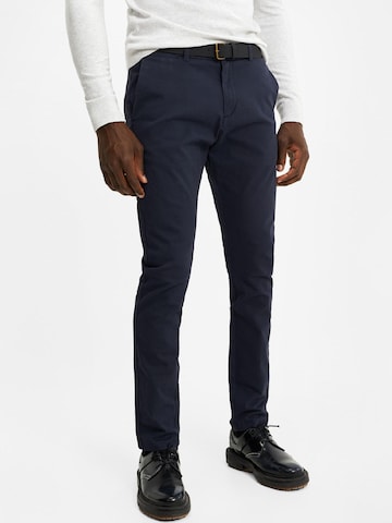 WE Fashion Slim fit Chino Pants in Blue: front