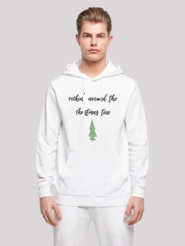 Sweat-shirt 'Rockin around the christmas tree' F4NT4STIC en blanc : devant