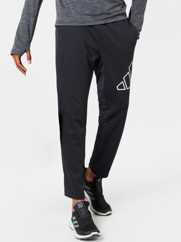 ADIDAS PERFORMANCE Regular Sportbroek 'Train Icons 3-Bar ' in Zwart: voorkant