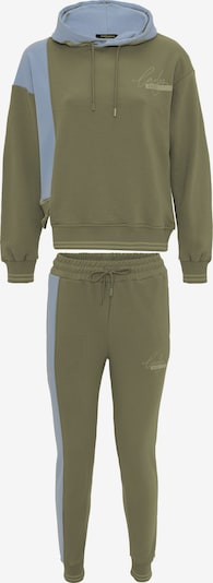 Tom Barron Trainingsanzug mit asymmetrischem Design und Aufdruck in XS in khaki, Produktansicht
