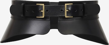Haute Cuir - Cinturón 'Crescent Peplum Belt' en negro: frente