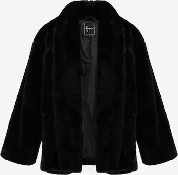 Giacca invernale 'Fashion Look' di faina in nero: frontale