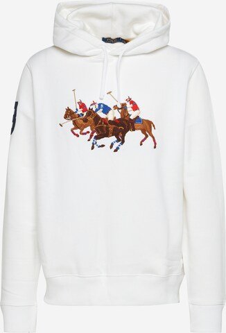 Sweat-shirt Polo Ralph Lauren en blanc : devant