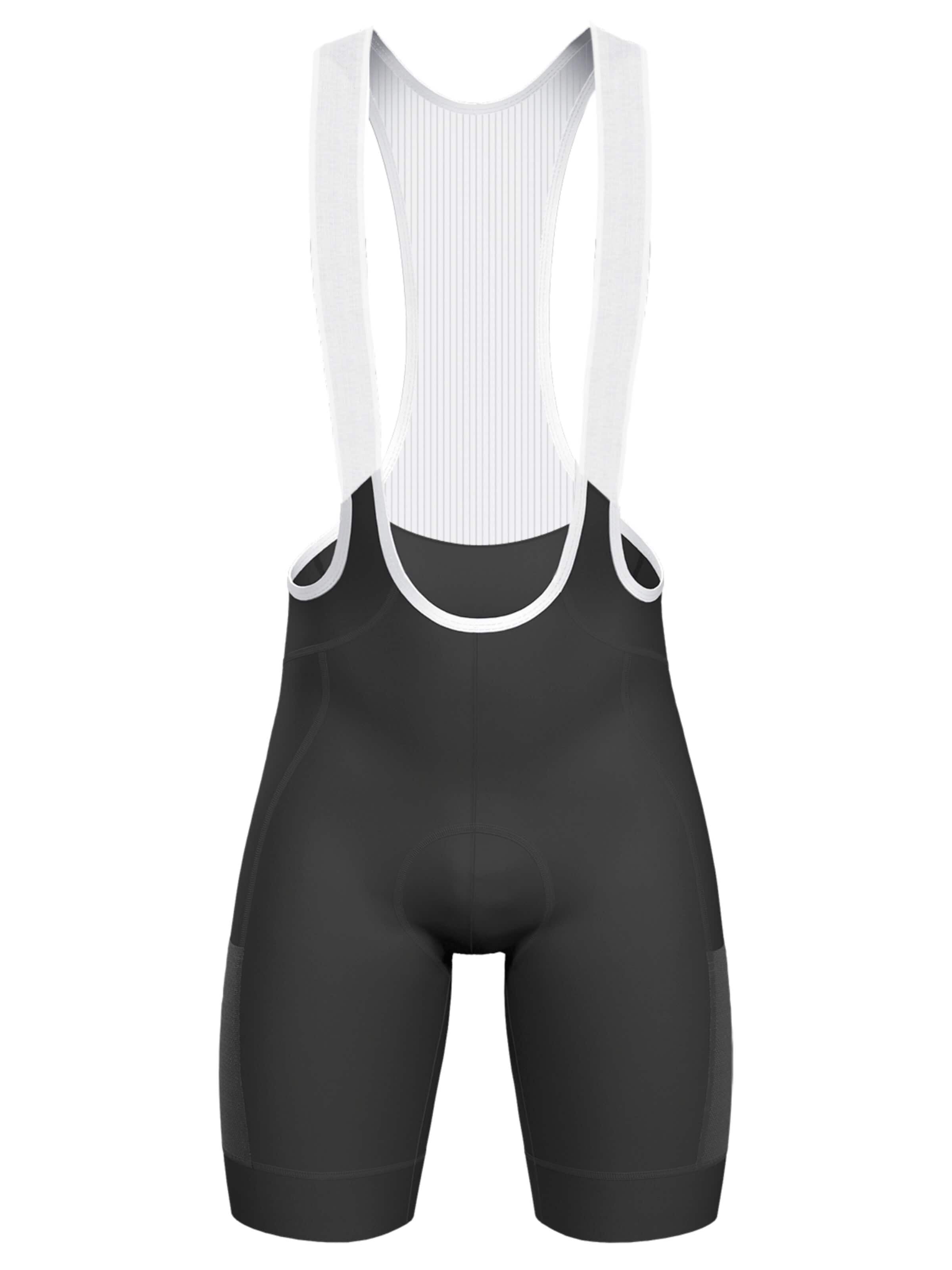 WULIBIKE Skinny Workout Pants 'Wulibike Herren Radhose Kompression 3D-Polster 3-Taschen' in Black: front