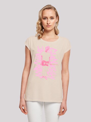 F4NT4STIC T-Shirt 'Machine Gun Kelly Full Body' in Beige: predná strana