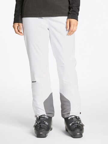 ZIENER Regular Workout Pants 'TILLA' in White: front