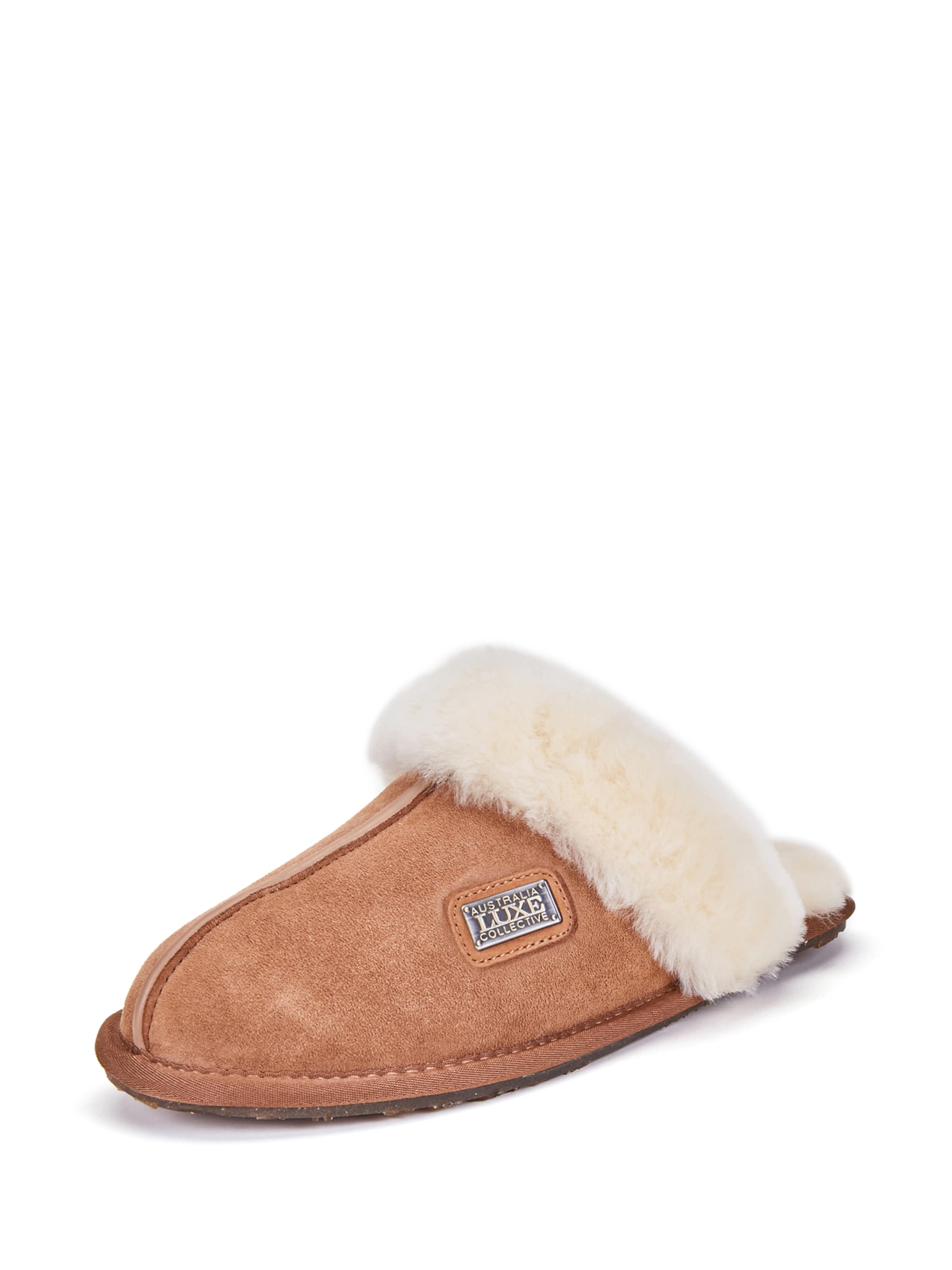 Pantoufle Australia Luxe Collective en marron : devant