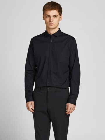 JACK & JONES Slim fit Button Up Shirt 'Cardiff' in Black: front