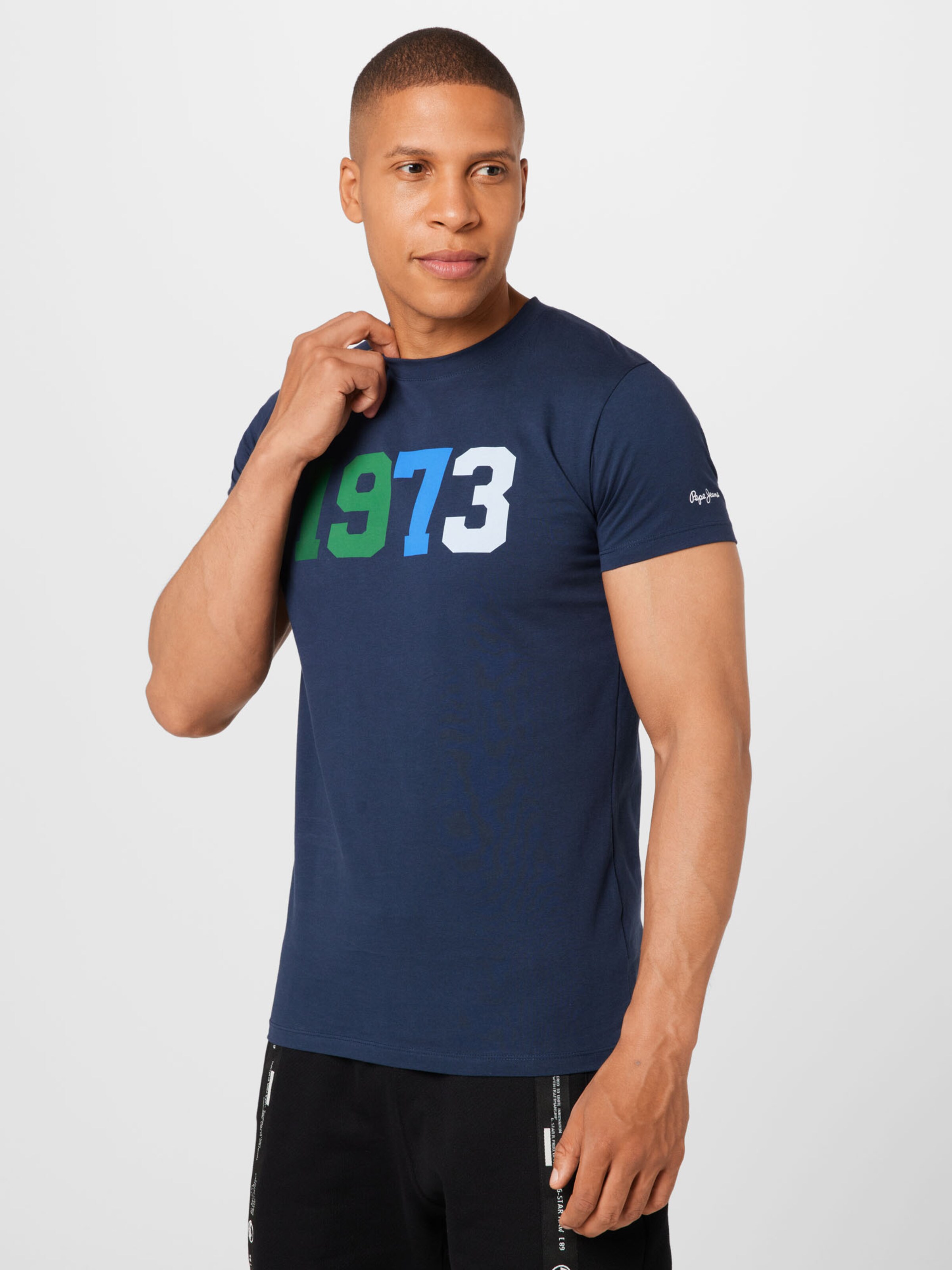 Männer Shirts Pepe Jeans T-Shirt 'TOTEM' in Blau, Nachtblau - ZY31089 Männer Shirts Pepe Jeans T-Shirt 'TOTEM' in Blau, Nachtblau - ZY31089