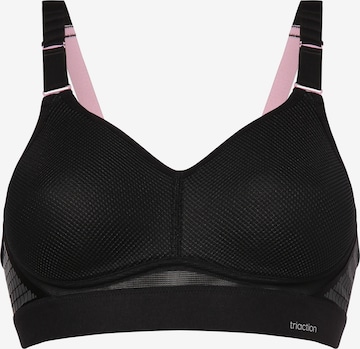 Triumph Triaction Sports bra in Black: front