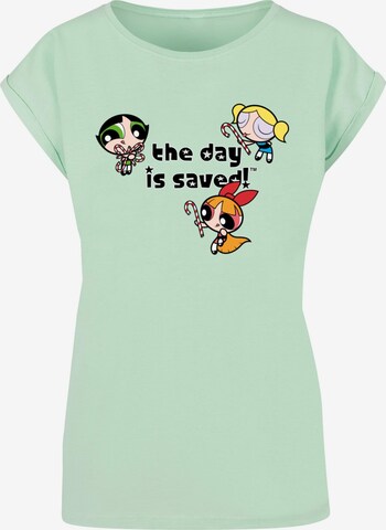 ABSOLUTE CULT Shirt 'The Powerpuff Girls - The Day Is Saved' in Green: front