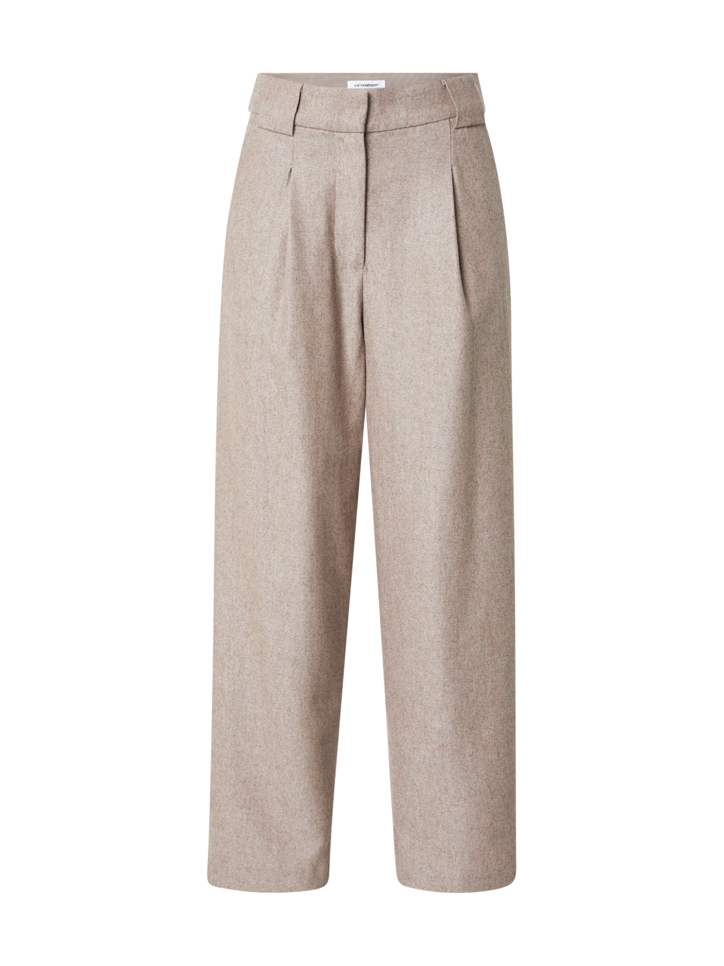 co'couture Loosefit Bandplooibroek in Beige: voorkant