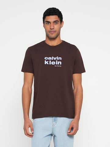 brūns Calvin Klein Jeans T-Krekls: no priekšpuses