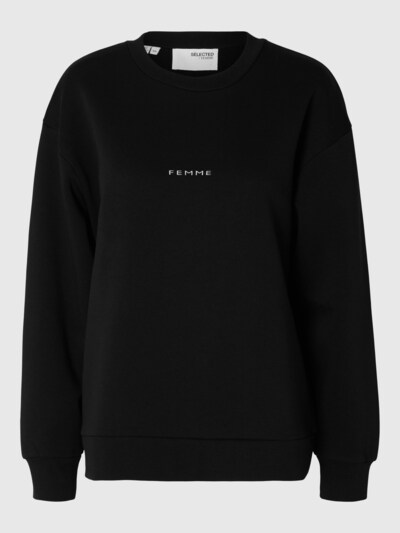 SELECTED FEMME Sweatshirt in schwarz / weiß, Produktansicht