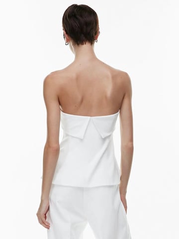 KoJooin Top 'Damen figurbetontes Sommer-Corsagen-Top in Uni,ärmellos mit Rücken,Bustier-Oberteil für Sommer' w kolorze biały