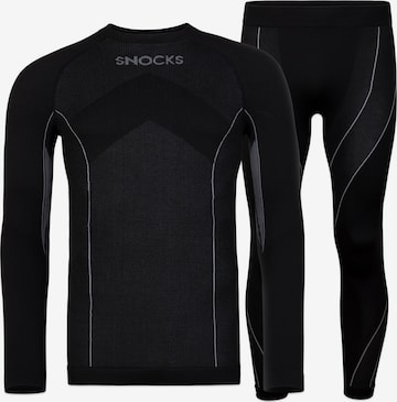 SNOCKS Base Layer in Black: front