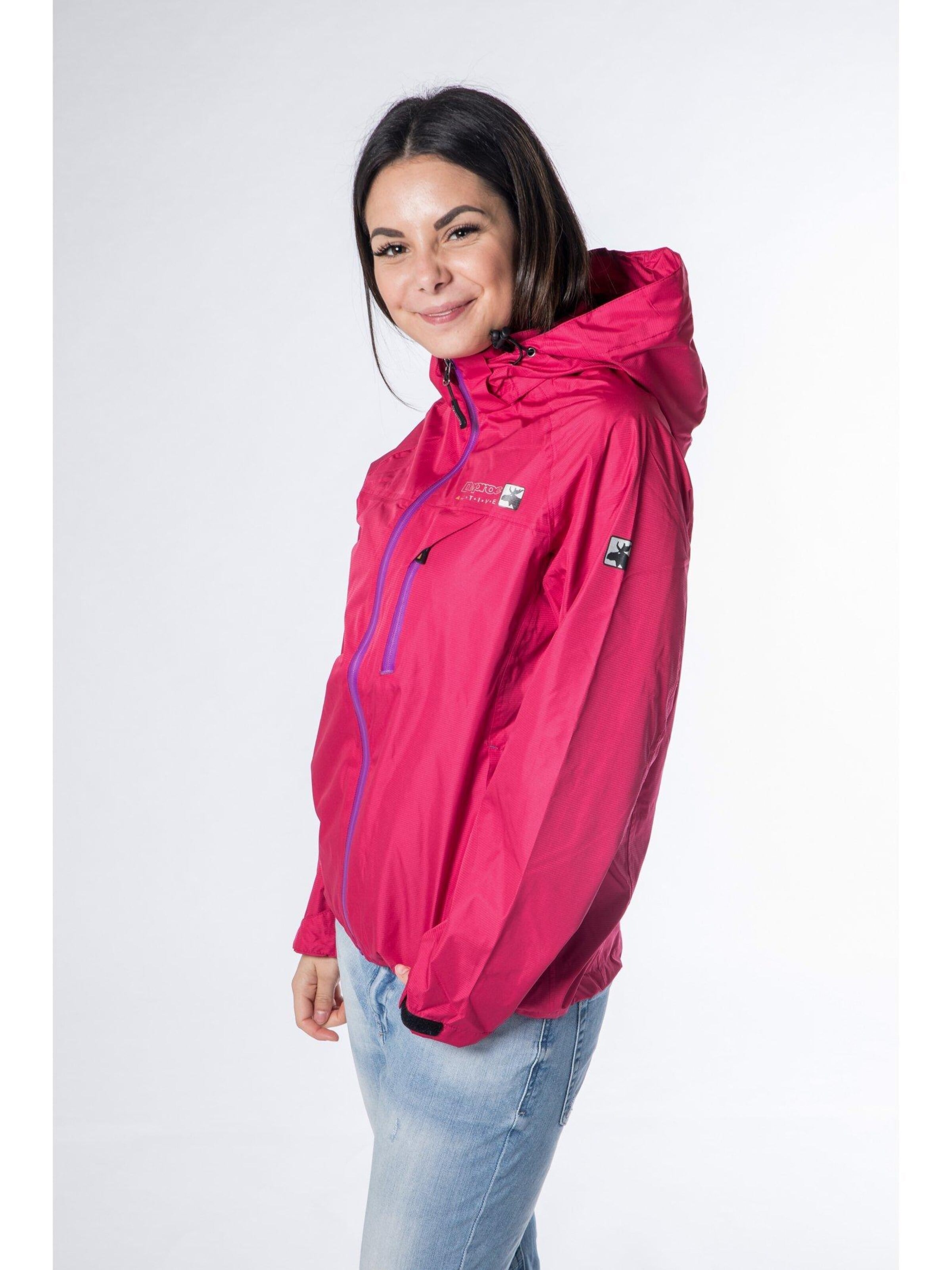 Giacca per outdoor 'DURELL WMN' di deproc in rosa: frontale