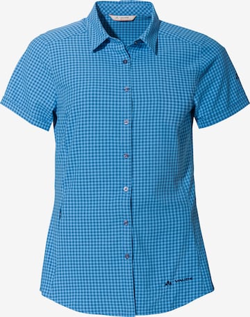 VAUDE Athletic Button Up Shirt 'Seiland III' in Blue: front