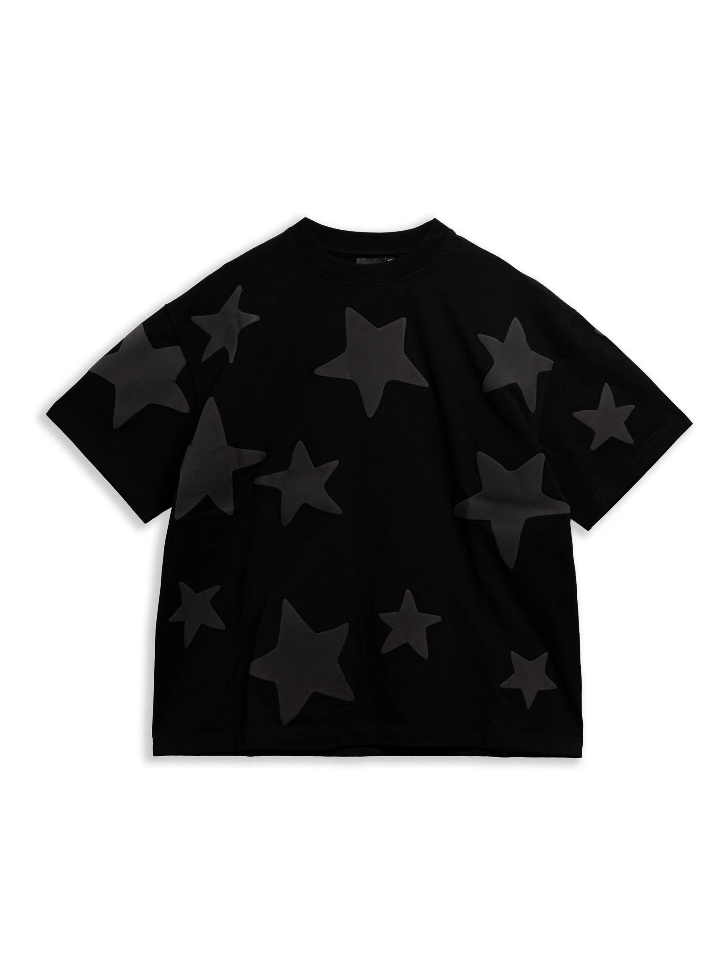 OVER STREET Shirt 'Camiseta negra falling stars oversized tee' in Black: front