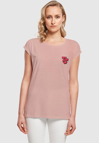 Tricou 'Tom And Jerry - Collegiate' de la ABSOLUTE CULT pe roz: față