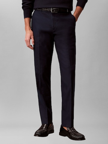 Calvin Klein Slimfit Pantalon in Blauw: voorkant