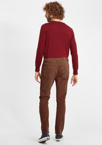 BLEND Slim fit Trousers 'Manito' in Brown
