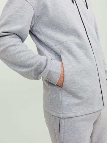 JACK & JONES Zip-Up Hoodie in Grey