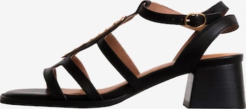 Sandalo 'Ledersandalen mit Absatz Catalina' di Emilie Karston in beige: frontale