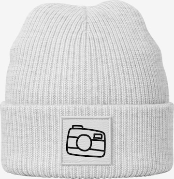 Neverless Mütze 'Kamera' in Grau: Vorderseite