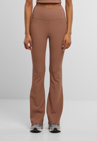 Urban Classicsregular Tajice ' Ladies Flared Leggings Rib ' - smeđa boja