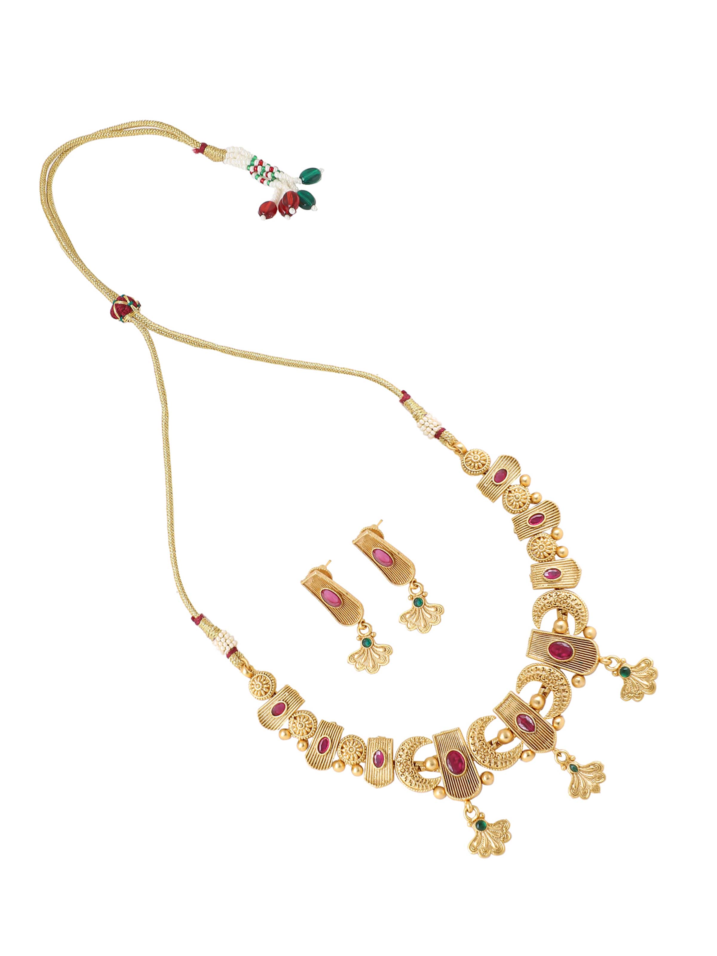 SOHI Sada šperků 'Firoz' - zlatá / zelená / červená, Produkt