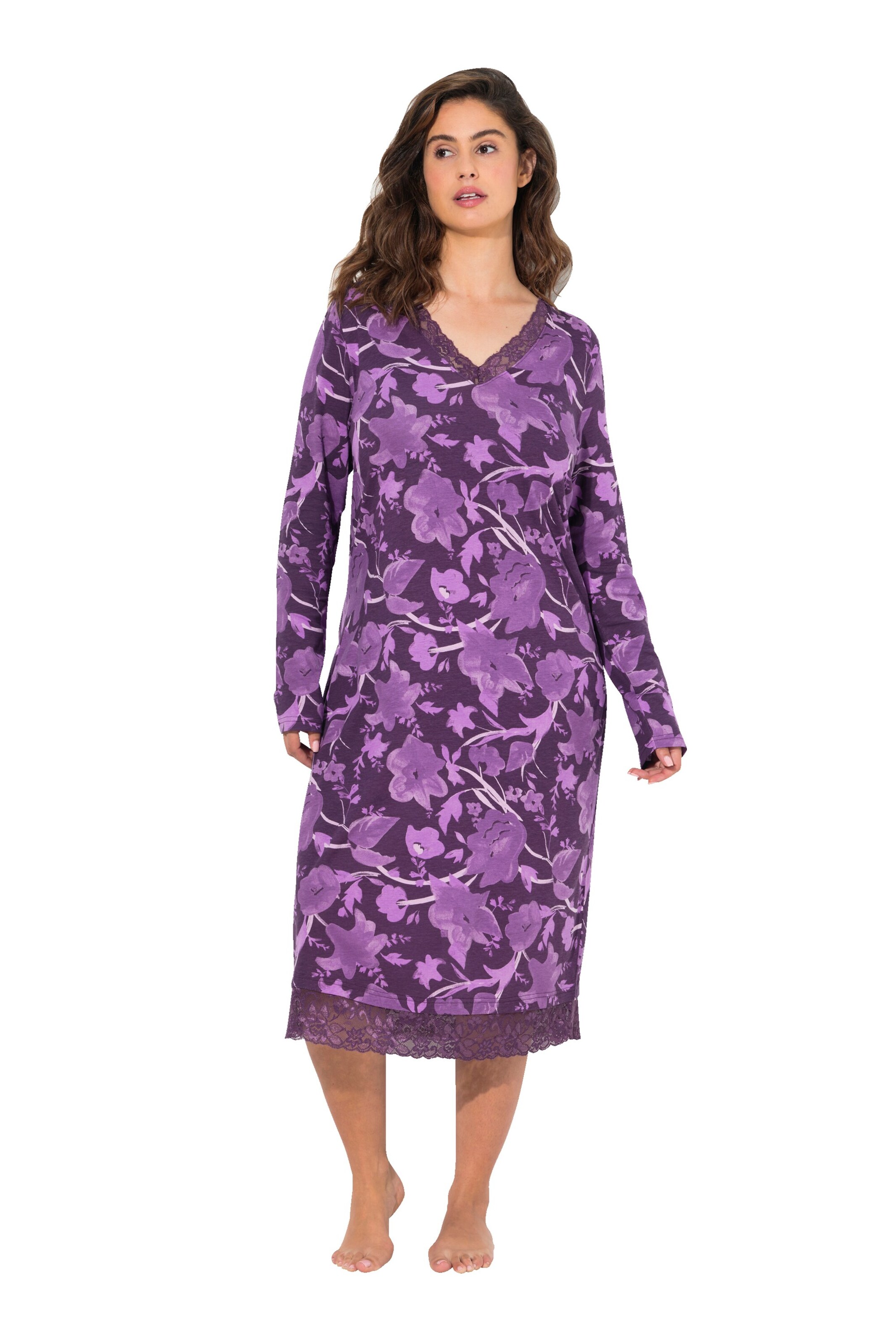 Ulla Popken Nightgown in Purple: front
