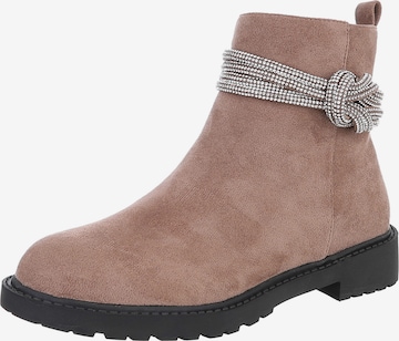 Ital-Design Stiefelette in Braun: Vorderseite